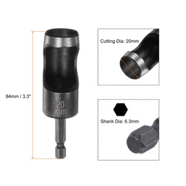 HARFINGTON 2pcs Leather Hollow Punch 1/4 Hex Shank for Drills, 20mm Dia Rotary Hole Punch for Thick Fabrics Leathercraft Working