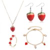 Long tiantian Strawberry Jewelry Set Strawberry Earrings Necklace Bracelet Ring