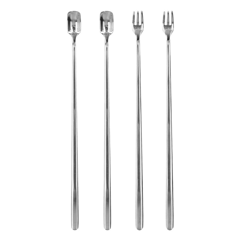 4Pcs 304 Stainless Steel Coffee Spoon Long Handle Coffee Spoon