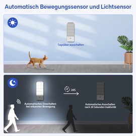 Suright LED Nachtlicht mit Bewegungsmelder, 2 Stck Aufladbar USB, Nachtlampe mit 3 Modi (AUTO/EIN/AUS), Schrankbeleuchtung 4000K Warmwei? Schranklicht fr Schlafzimme, Badezimmer, Gang, Treppe, Kche