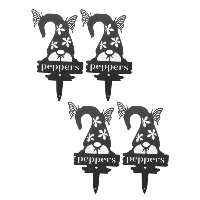 4pcs Gnome Plant Markers Rustproof Metal Plant Labels Fruits Vegetable