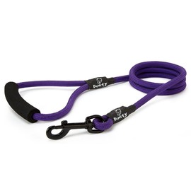 Bunty Nylon Rope Dog Lead with Clip - Extra-Strong Lead, Small, Medium & Large Dogs, Ergonomic Foam Grip - Dog Training Lead & Swivel Clip for Dog Collar - Large, Purple 120cm