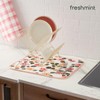 FRESHMINT Printed Dish Drying Mats for Kitchen Counter 2 Pack