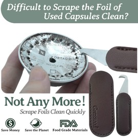 Grasseed Reusable Vertuo Capsule Kit for VertuoLine Capsules with 50Pcs Aluminum Foil Seals Lid and Lid Opener, Fits for Refill Vertuo Pods Reusable Vertuoline Pod