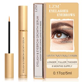 LZM Eyelash Serum for Eyelash Growth Thicker, Longer Healthier Lashes Rapid Growth Lash Serum & Eyebrow - Vegan, Irritation Free 10ml