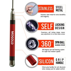 MOGOLD Speed Jump Rope For Man&Women-Ball Bearing Design-Length Adjustable-360 Degree Spin-Silicone Grip Skipping Rope with 4 Speed Ropes for Fitness Workout Crossfit & Home Exercises