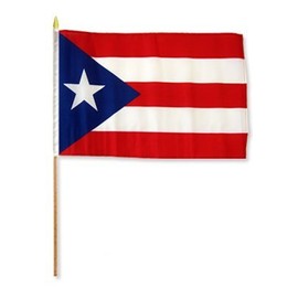 Puerto Rico 12"x18" Stick Flag (12) One Dozen