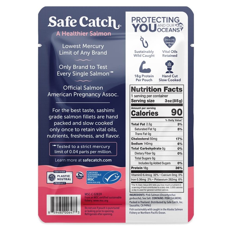 Safe Catch Wild Pacific Pink Salmon Skinless Boneless Wild-Caught Salmon