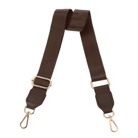 sourcing map Wide Shoulder Strap, 3.8cm Adjustable Purse Strap Replacement Crossbody Strap for Shoulder Bag Handbag, Dark Brown, Gold Square Mouth Buckle