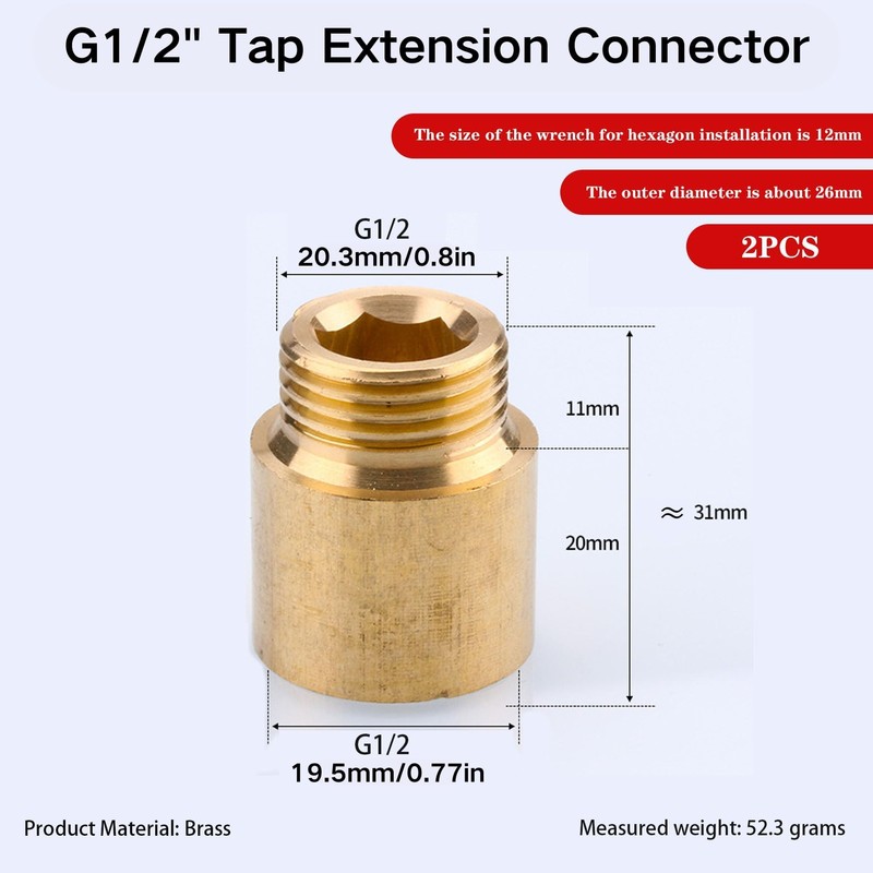 Brass Fitting Thread Fitting for Drinking Water Suitable (Tap Extension