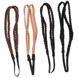 Gatuida 4pcs Elastic Headbands for Women Fashionable Stretchy Hairbands in Black Dark Brown Brown and Gold Versatile Accessories for Daily Wear and Special Occasions