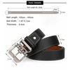 JingHao Belts for Men,Casual Mens Belt Leather for Jeans,Cowboy,Black Genuine