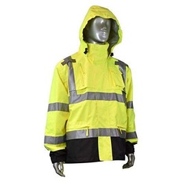 Radians RW32-3Z1Y-L Heavy Duty Rip Stop Waterproof Rain Jacket, Large