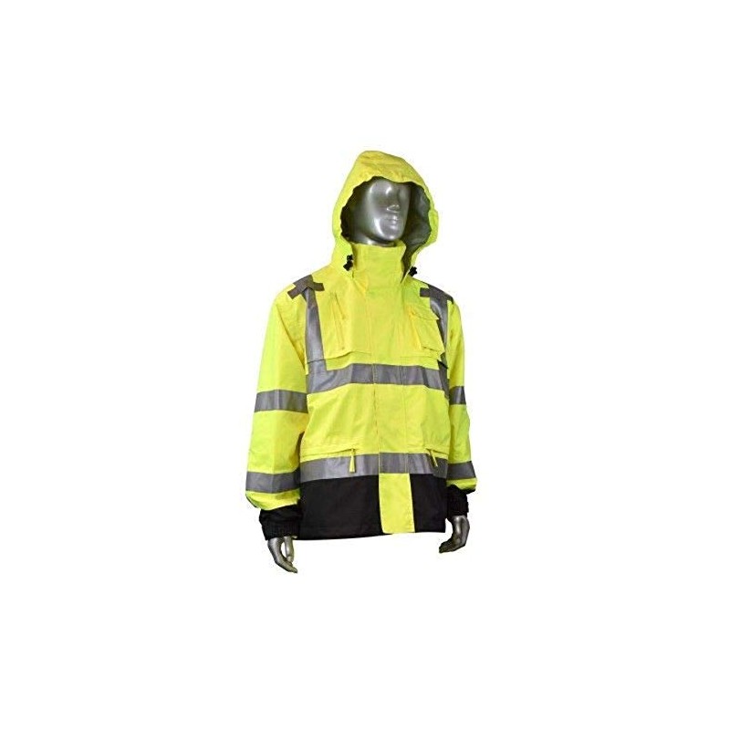 Radians RW32-3Z1Y-L Heavy Duty Rip Stop Waterproof Rain Jacket, Large