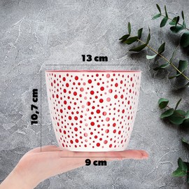 KADAX Plastic Flower Pot, Diameter 11 - 21 cm, 5 Colours, Simple Pot, Robust Plant Pot, Planter, Round Flower Pot Protector for Fern (Diameter 13 cm, Red)