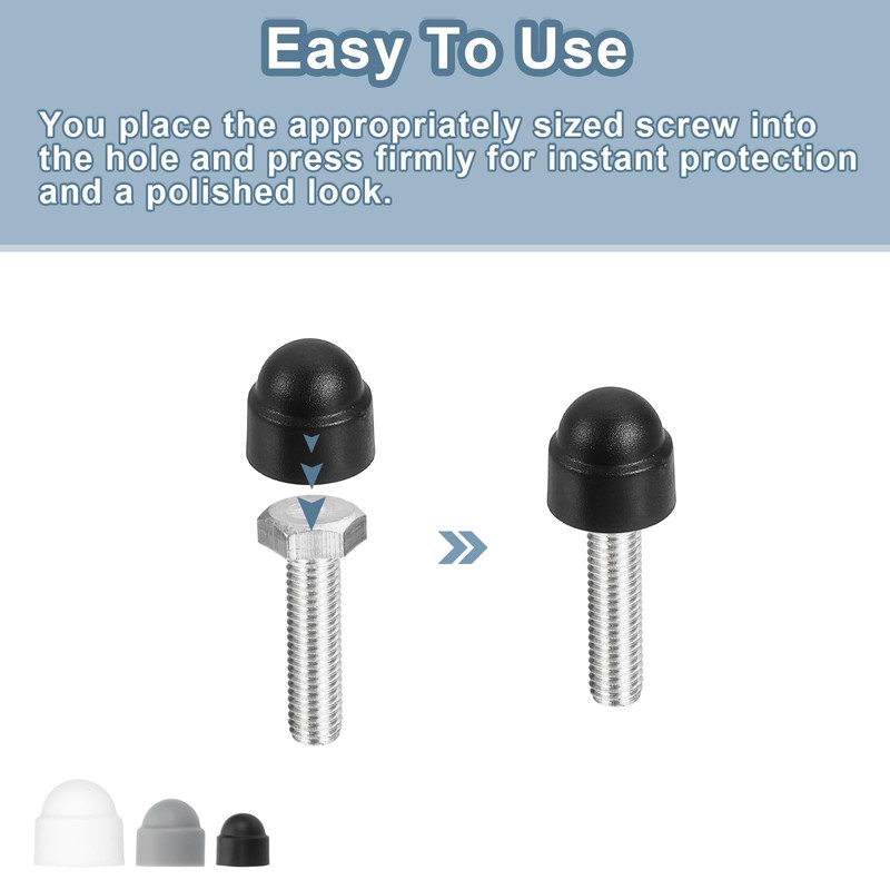sourcing map Nut Protection Cap, 20Pcs M8x13x15mm - Plastic Hexagonal
