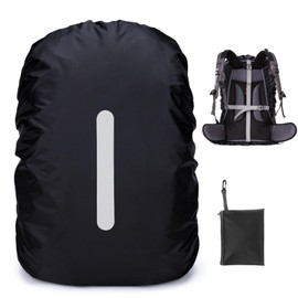 PINEPAN Rain Cover for Backpacks with Reflective Strips, Waterproof Rain Cover, School Bag, Reflector Backpack Cover, Storage Bag, Black, 100 L