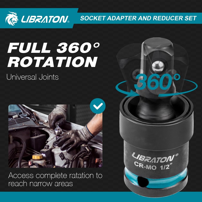 LIBRATON 20PCS Socket Adapter and Reducer Set, Impact Socket Adapters,