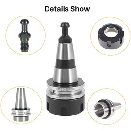 Giyofom Compensation chuck ISO30 ER32 50L compensation clamping pliers rotary chuck G2.5 CNC tool holder with 30,000 min stainless steel