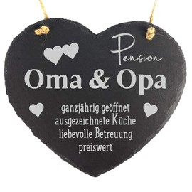 Camolo Slate Heart 20 x 17 cm with Engraved Saying Decorative Wall Picture Hanging Heart Slate Natural Gift (customisable)