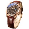 OLEVS Men Watch Leather Strap Moon Phase Casual Classic Analog