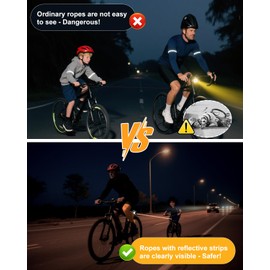 CEMOFE Fahrrad Abschleppseil für Kinder Fahrrad Zugseil Kinder Fahrrad Abschleppseil mit Einzug und Reflektierend 2 Meter 120kg Seilkraft Eltern Kind Traktionsseil für MTB E-Bikes