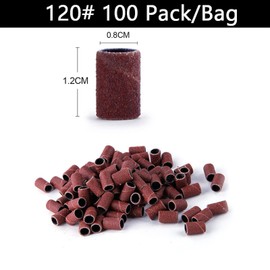 Jaimela #120 Sanding Caps Sanding Sleeves [Pack of 100], Sanding Roller, Nail Cutter Attachment for Manicure Pedicure Nail Design Nail Art Nail Care