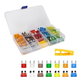 Hovom 140PCS Car Fuses Assortment Kit, Standard & Mini Car Fuse Kit, Automotive Blade Fuses (5A 7.5A 10A 15A 20A 25A 30A) + Puller, Auto Fuse Replacement for Auto Truck SUV RV Boat Camper