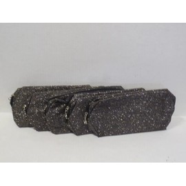 LANCOME GREY / BLACK GLITTER SPARKLY COSMETIC BAG (LOT OF 5)