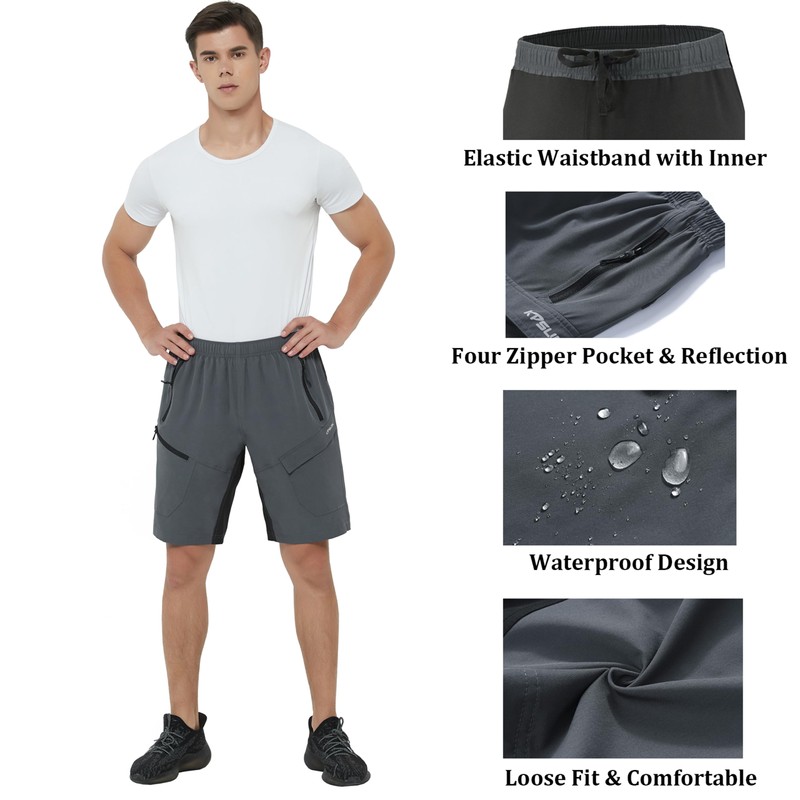 Men's Mountain Bike Shorts 3D Padded Baggy Bicycle Riding Cycling
