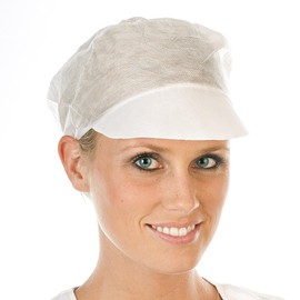 FRANZ MENSCH Hygostar Peaked Caps, Polypropylene, White, Diameter: 31 cm, Dispenser Box, Peaked Caps, Hair Caps, Inweg Hair Nets Pack of 500, White