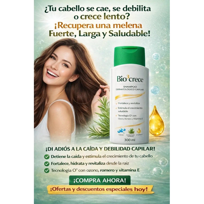 Shampoo Bio3crece Ozonizado Vitamina Romero 300ml