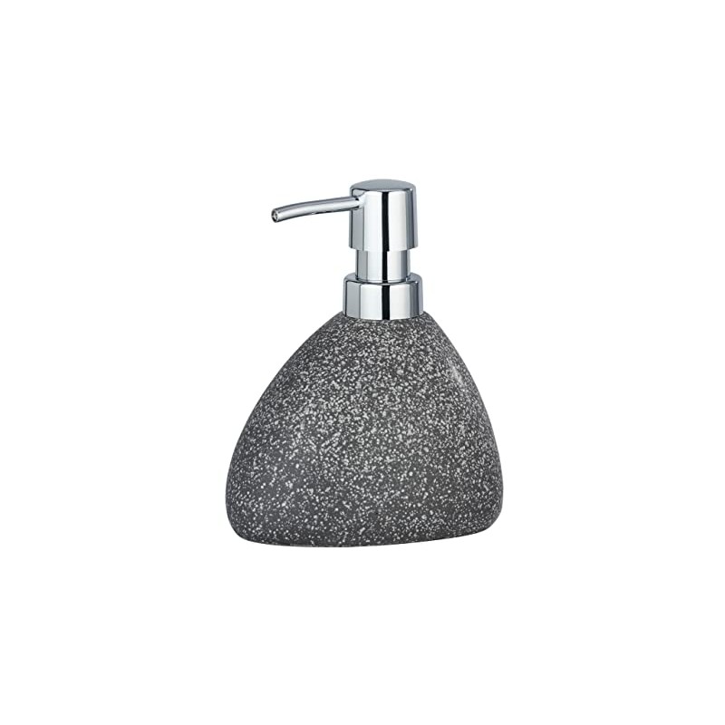 WENKO Soap Dispenser, Ceramic, Grey, 11,5 x 14,5 x 9