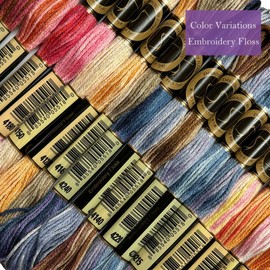 Magical Color Variations Floss Pack Six Strand Embroidery Variegated Cross Stitch Threads, Multi Color Set C, Pack of 18 Skeins