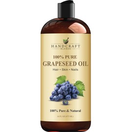 Handcraft Blends Grapeseed Oil | 100% Pure and Natural | Bath & Body Oil | Premium Grade Carrier Oil | Skin | Hair | Body | Massage | Cold-Pressed | Hexane-Free | 16 Fl Oz