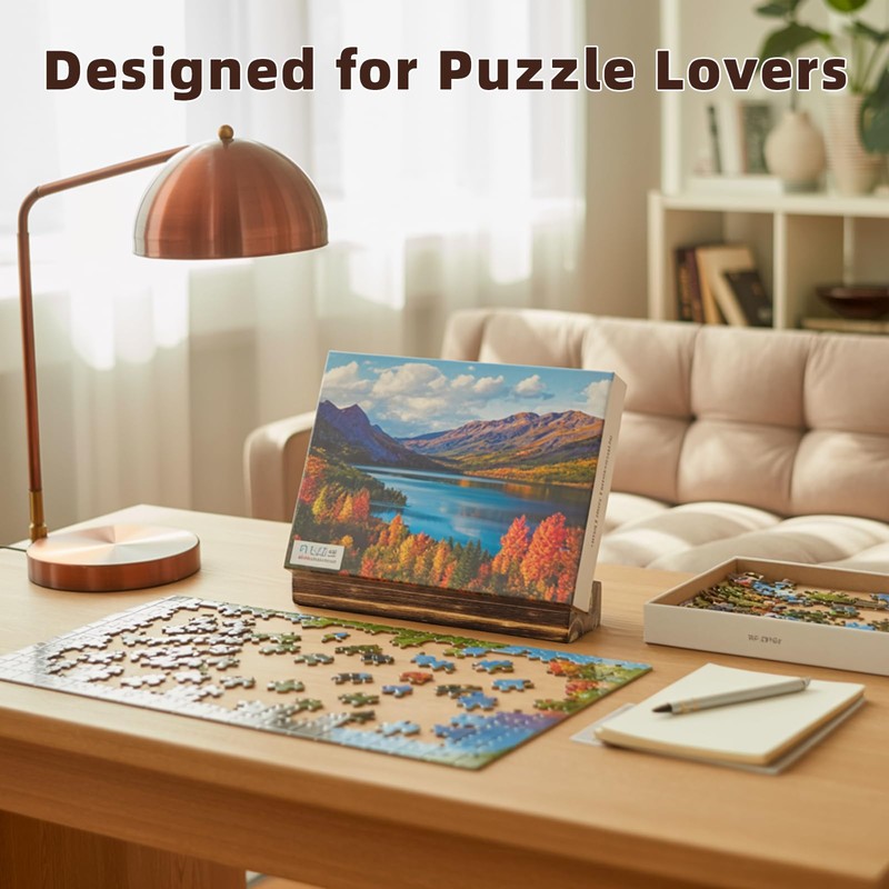 Jigsaw Puzzle Box Stand - Wooden Puzzle Box Lid Holder