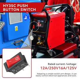 2Pieces HY35C Push Button Switch，2-Pin，16A/12A 125V/250V Rocker Switch for Household Electrical Appliances Industrial Electric