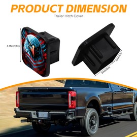 Sutmore Trailer Hitch Cover, Independence Day Eagle American Flag Hitch Cover Rubber Towing Hitch Plug Covers, Square 2 Inch Receiver Tube Plug Cap for Trucks Cars SUVs
