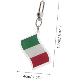 LIFKOME 12 Llaveros de Italia Bandera Italiana, Llavero de Acrílico y Aleación Resistente para Mochilas y Bolsos, Estilo Caricatura para Uso Escolar y Diario