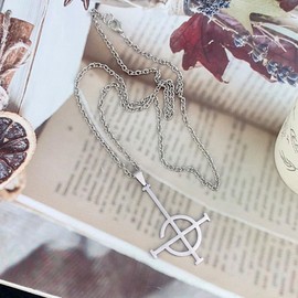 Mysteriöses Kreuz Ghost Destiny's Gate Schlüssel Anhänger Halskette Punk Cross Ghoul Kette Ghost Band Reverse Satan Necklace