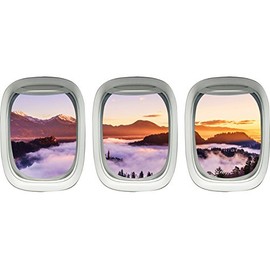 VWAQ - Vinyl Airplane Wall Decal Stickers - Plane Window Clings - Nature Wall Art Decor -PPW33