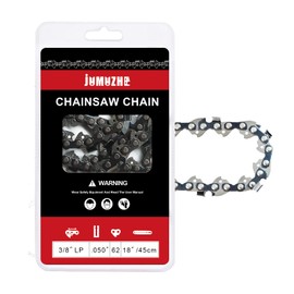 JUMUZHE 18 Inch Chainsaw Chain 3/8" LP Pitch, 050" Gauge, 62 Drive Links Fits Poulan, Kobalt, Echo, Ego, Greenworks Chainsaw and More
