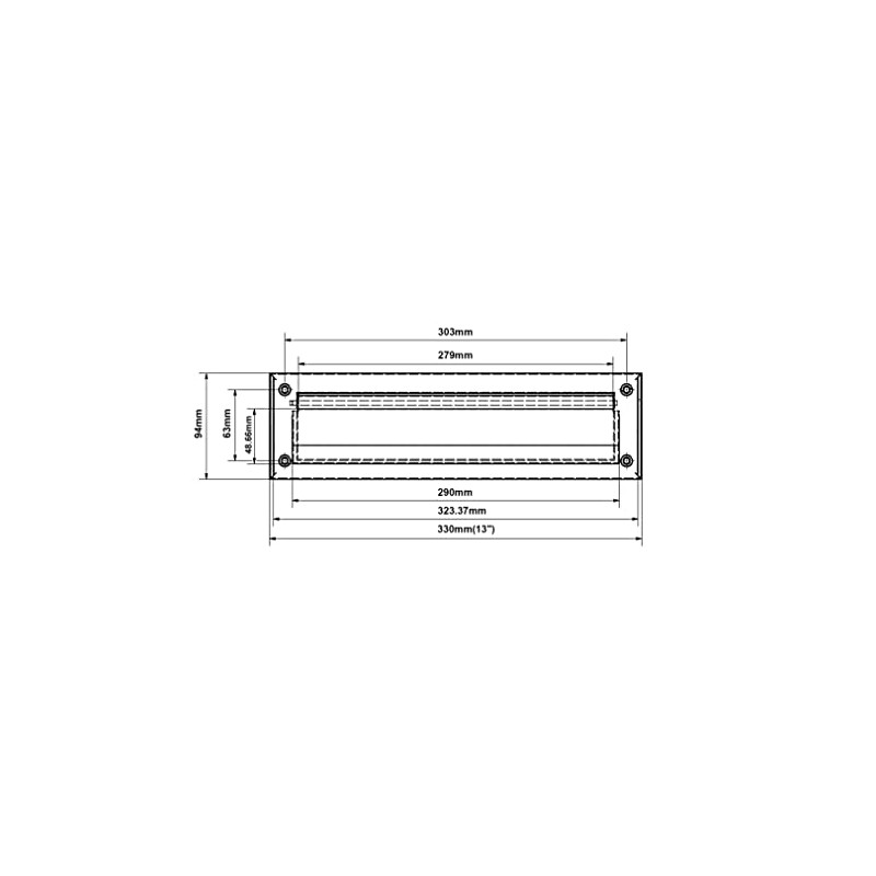 QCAA Solid Brass Mail Slot, with Solid Brass Interior Back