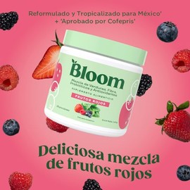 Polvo Verde de Super Greens de Bloom Nutrition - Probióticos y Enzimas Digestivas con Spirulina y Chlorella para la Salud Intestinal (Frutos Rojos)
