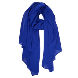 YOUR SMILE - Chales ligeros y transpirables, de color sólido, de gasa suave, a la moda, a prueba de sol, Azul Real, 27''x70''