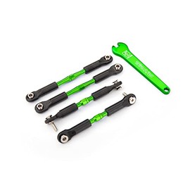 Traxxas 3741G Turnbuckles, Aluminum (Green-Anodized), Camber Links, Front, 39mm (2), Rear, 49mm (2) (Assembled w/Rod Ends & Hollow Balls)/ Wrench