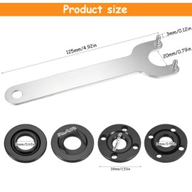 Pack of 7 Replacement Parts for Angle Grinder Accessories, Flange Wrench Flange Wrench, Includes 6 Metal Inner Outer Flange Lock Nut with Flange Wrench Accessories