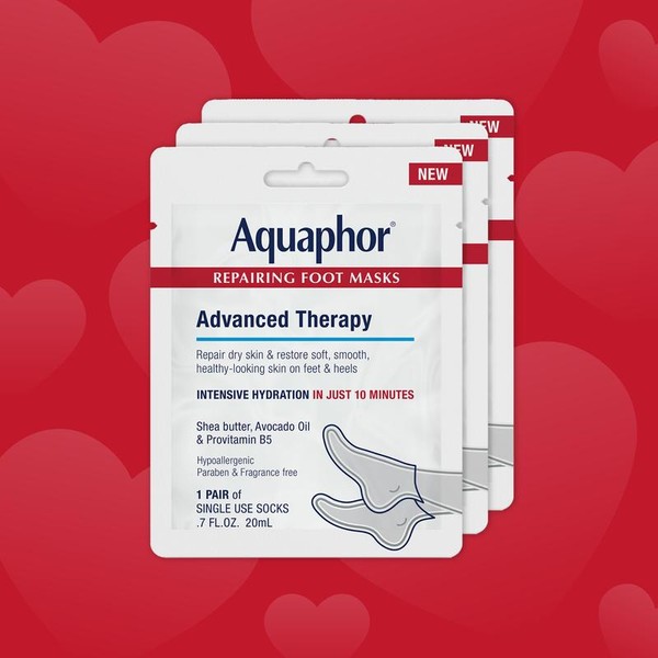 Aquaphor Repairing Foot Masks for Dry Feet, Moisturizing Socks with