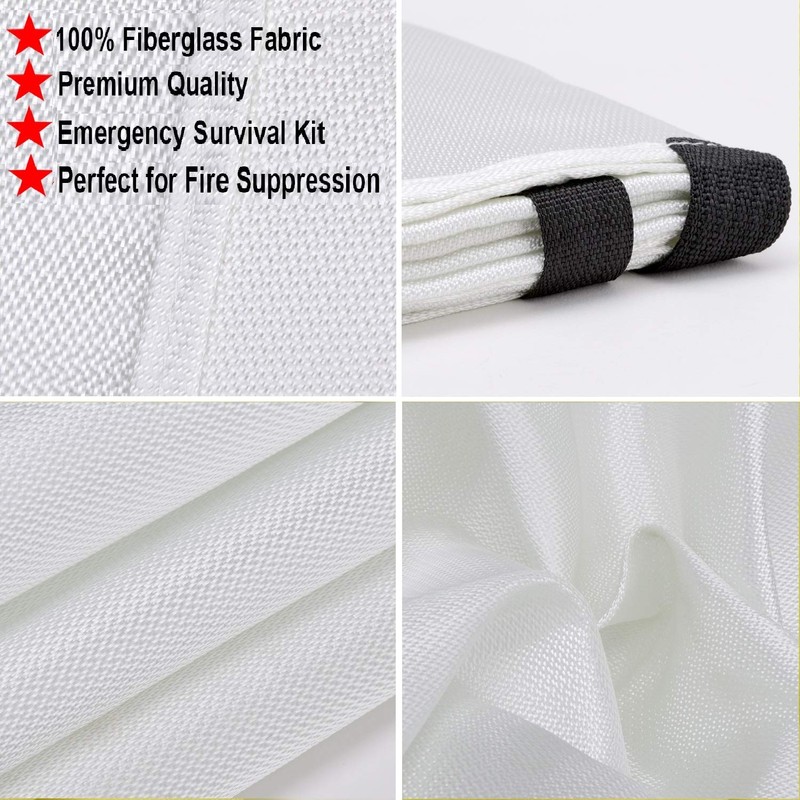 JJ CARE Fire Blanket for Home 40"x40" + 8 Hooks