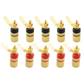 Pro Bamboo Kitchen 10PCS Amplifier Terminal Connector Terminal Block Plug Connector Speaker Zinc Alloy Terminal Block for Speaker Amplifier Terminal Microphone Audio Equipment